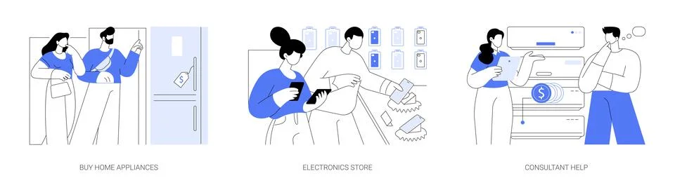 Tech store isolated cartoon vector illustrations se 스톡 일러스트