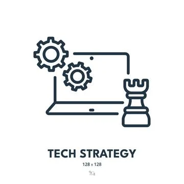 Tech Strategy Icon. Technology, High Tech, Creative. Editable Stroke. Simpl.. Stock Illustration