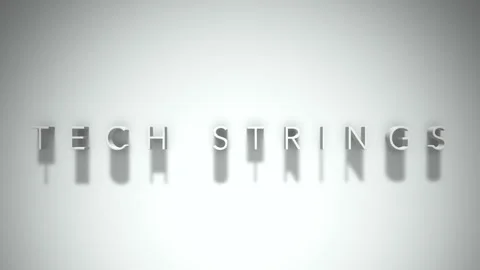 Tech strings 3D title animation white text on a white background Stock Footage 299824673