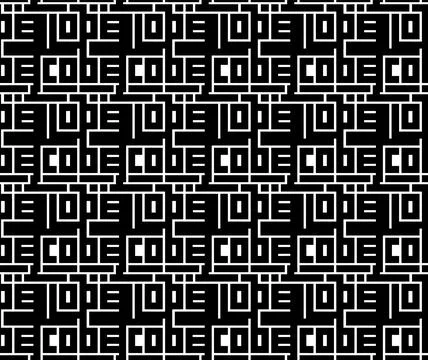 Tech-Style Kufic Code Design with Seamless Square Layout and Consistent Thi.. Stock Illustration