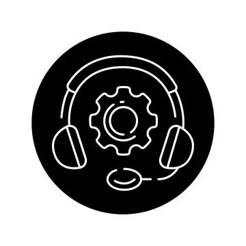 Tech support black glyph icon. Pictogram for web page, mobile app Stock Illustration