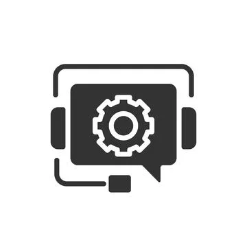 Tech support black glyph icon Stock Illustration