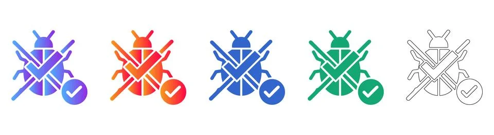 Tech Support Bug Resolution Icons Stock-Illustration