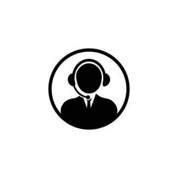 Tech support, call center or man with headphones icon on an isolated white ba Stock Illustration