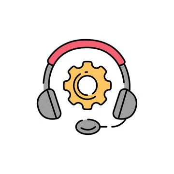 Tech support color line icon. Pictogram for web page, mobile app Stock Illustration