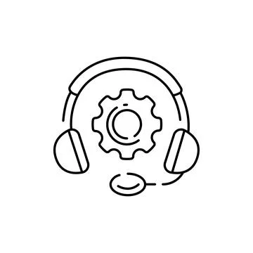 Tech support color line icon. Pictogram for web page, mobile app Illustrazione stock