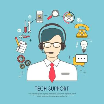 Tech support concept 스톡 일러스트