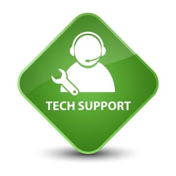 Tech support elegant soft green diamond button Stock Illustration