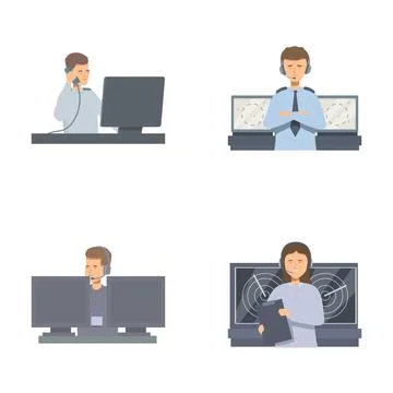 Tech support employee at various stages of frustration Stock Illustration