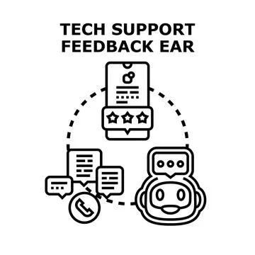 Tech support feedback quality customer service concept Stock Illustration