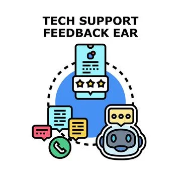Tech support feedback quality customer service concept Stock Illustration