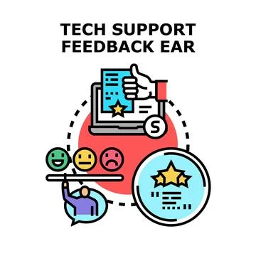 Tech support feedback rating service concept 스톡 일러스트