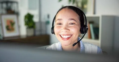 Tech support, help desk or woman with headset for customer care, consulting.. Stock Photos