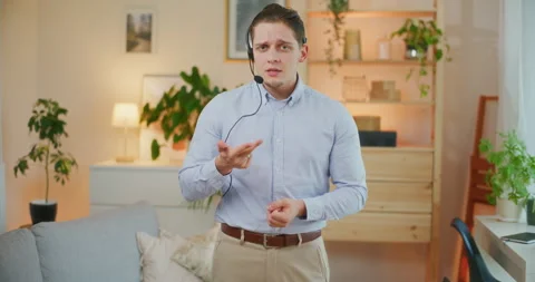 Tech Support Helps Customer Stock Footage 276363312