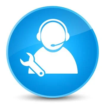 Tech support icon elegant cyan blue round button Stock Illustration