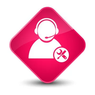 Tech support icon elegant pink diamond button Stock Illustration