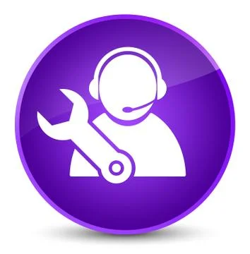 Tech support icon elegant purple round button Stock Illustration