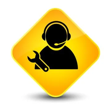 Tech support icon elegant yellow diamond button Stock Illustration