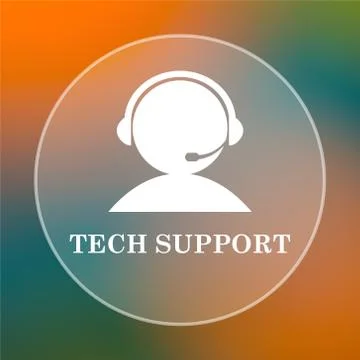 Tech support icon. Internet button on colored  background.. Stock Illustration