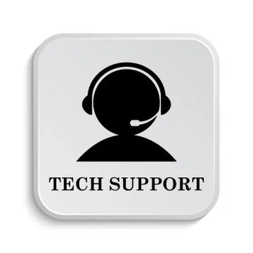 Tech support icon. Internet button on white  background.. 스톡 일러스트