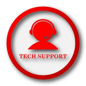 Tech support icon. Internet button on white  background.. 스톡 일러스트