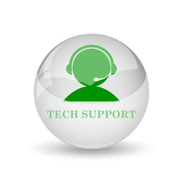 Tech support icon. Internet button on white background.. Stock Illustration