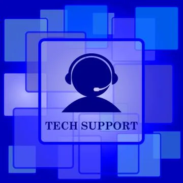 Tech support icon. Internet button on abstract background.. Illustrazione stock
