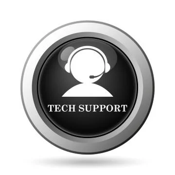 Tech support icon. Internet button on white background.. 스톡 일러스트