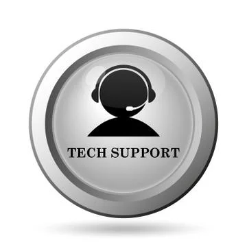 Tech support icon. Internet button on white background.. 스톡 일러스트