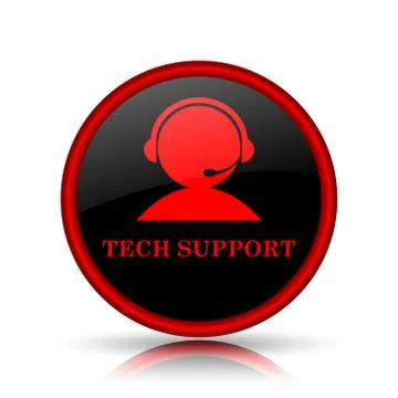 Tech support icon. Internet button on white background.. 스톡 일러스트