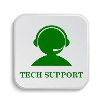 Tech support icon. Internet button on white background.. Stock Illustration