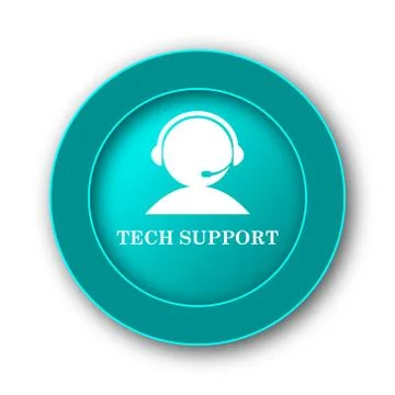  Tech support icon. Internet button on white background. 스톡 일러스트