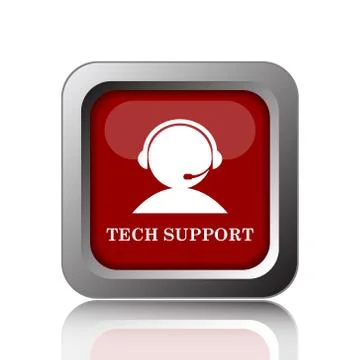 Tech support icon. Internet button on white background. Stock Illustration