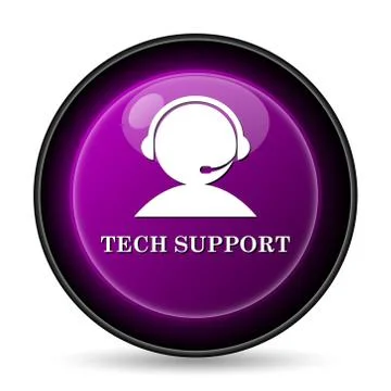 Tech support icon. Internet button on white background.. 스톡 일러스트
