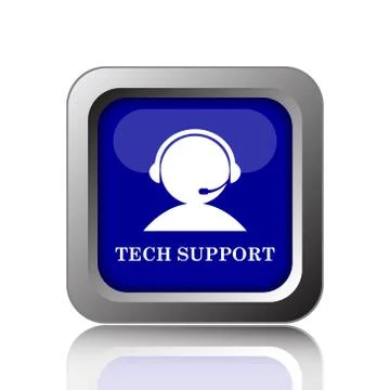 Tech support icon. Internet button on white background.. Stock Illustration