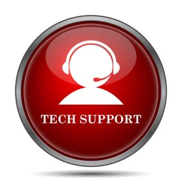 Tech support icon. Internet button on white background.. Stock Illustration