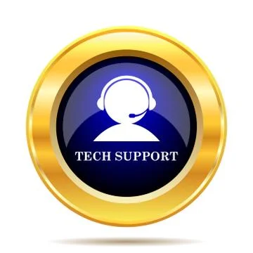 Tech support icon. Internet button on white background.. 스톡 일러스트