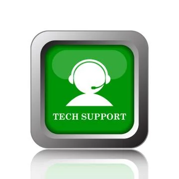 Tech support icon. Internet button on black background.. Stock Illustration