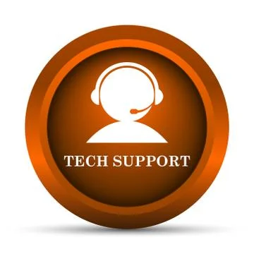 Tech support icon. Internet button on white background.. 스톡 일러스트