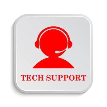 Tech support icon. Internet button on white background.. 스톡 일러스트