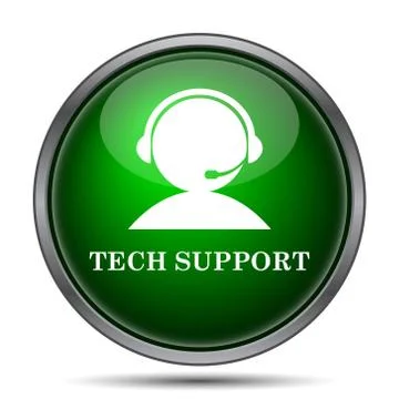 Tech support icon. Internet button on white background.. 스톡 일러스트