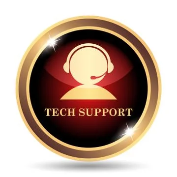Tech support icon. Internet button on white background.. Stock Illustration