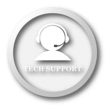 Tech support icon. Internet button on white background.. Stock Illustration