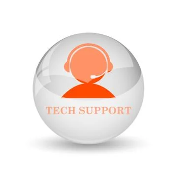 Tech support icon. Internet button on white background.. 스톡 일러스트