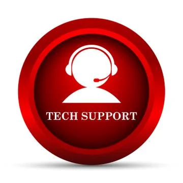 Tech support icon. Internet button on white background.. 스톡 일러스트