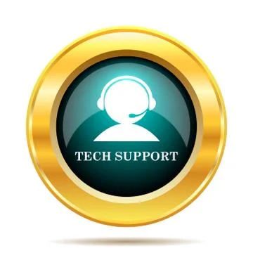 Tech support icon. Internet button on white background.. Illustrazione stock