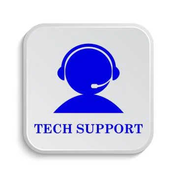 Tech support icon. Internet button on white background.. Stock Illustration