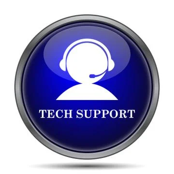 Tech support icon. Internet button on white background.. 스톡 일러스트
