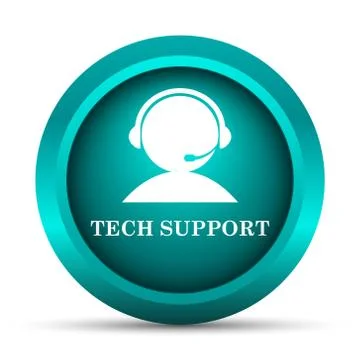 Tech support icon. Internet button on white background.. 스톡 일러스트