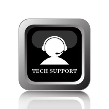 Tech support icon. Internet button on white background.. Stock Illustration